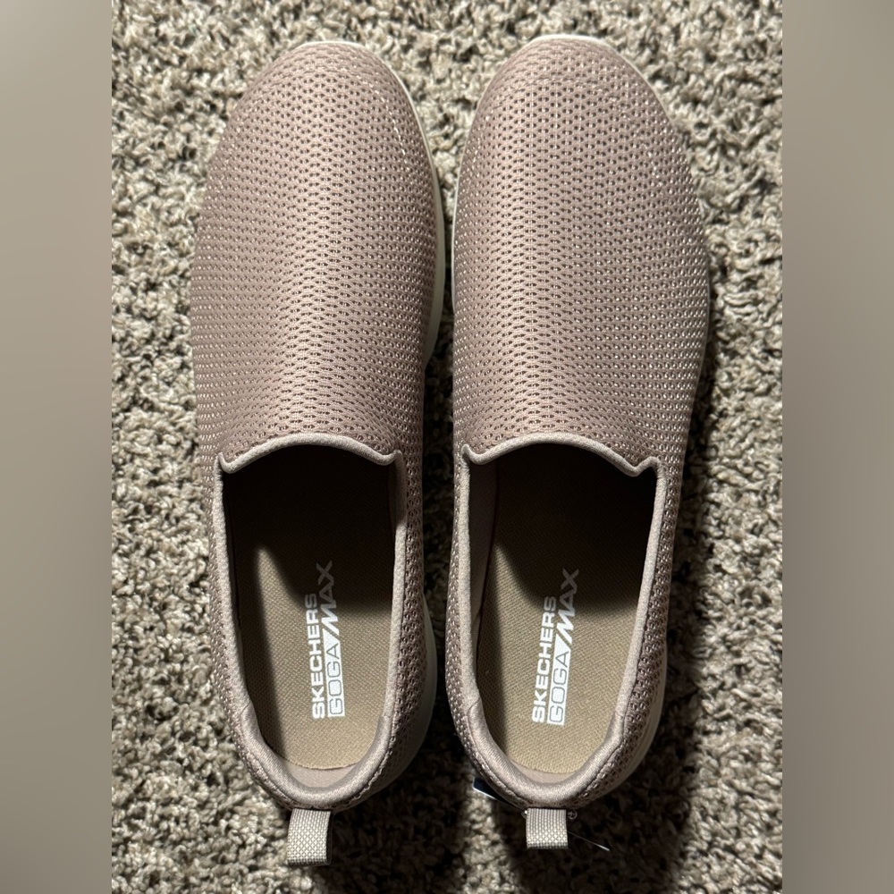 Skechers Taupe Go Walk Joy Slip-Ons - Picture 3 of 5